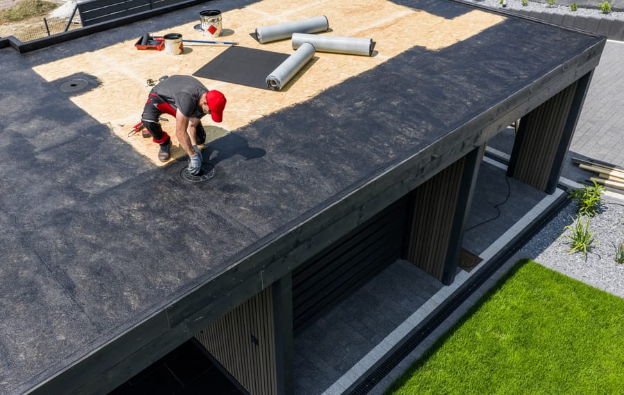 Modified bitumen roofing membrane installation